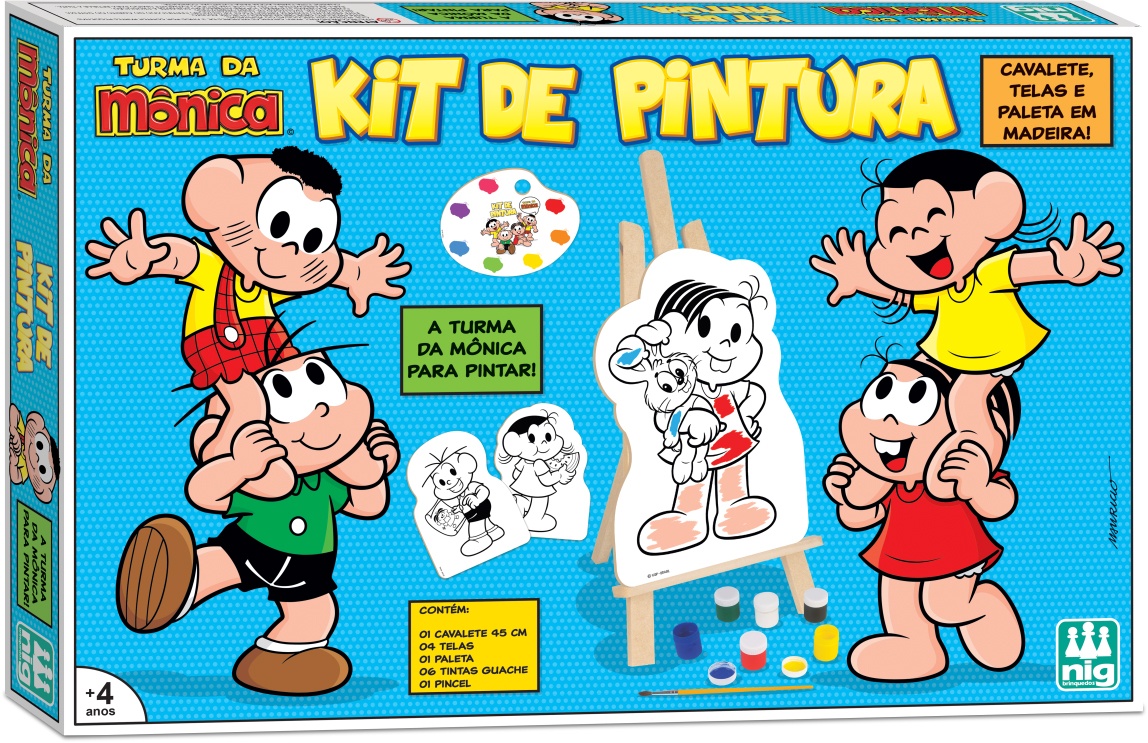 Kit de Pintura Turma da Mônica - euqfiz Fazendinha Chico Bento - i9  Brinquedos - Dalgallo Mundo Encantado